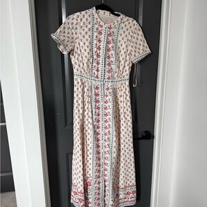 Gal Meets Glam Pink and White A-line Dress Short Sleeve